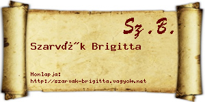 Szarvák Brigitta névjegykártya