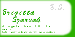 brigitta szarvak business card